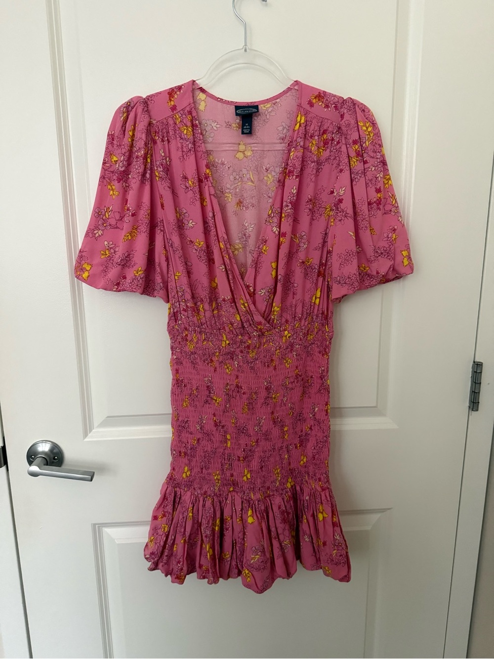 Pink Floral Ruffle Mini Dress - Picture 2 of 5